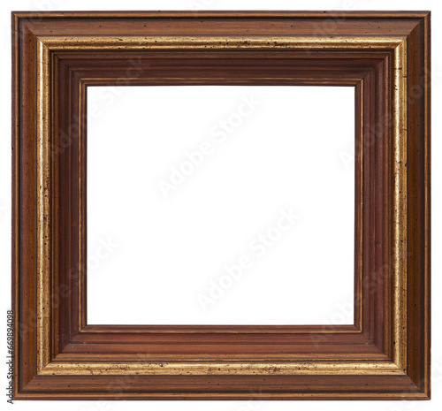  Old picture frame in PNG format on a transparent background. 