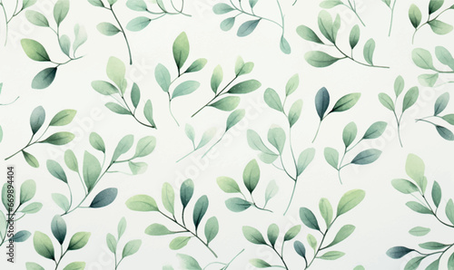 watercolor background, texture, pattern, green leaves