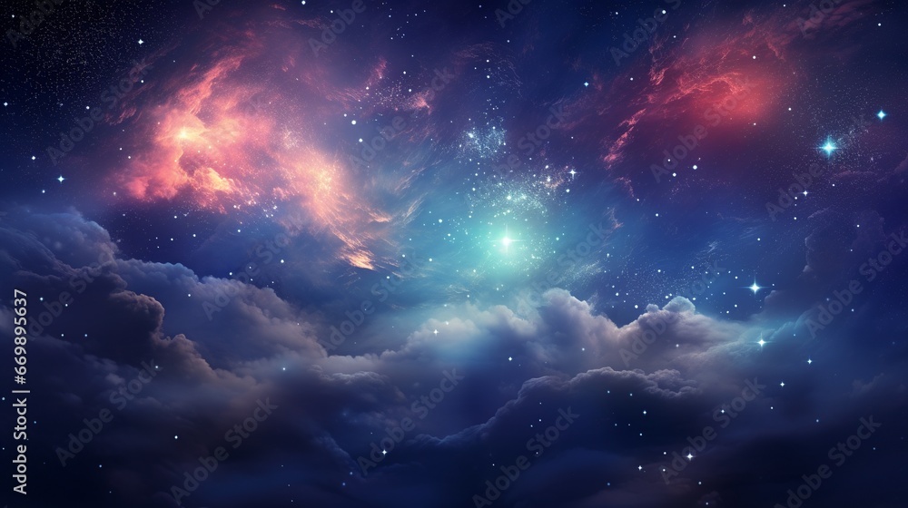 night sky glowing with iridescent deep space night sky glowing with iridescent deep space