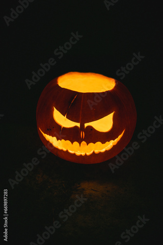Scary pumpkin Halloween Jack-o'-lantern