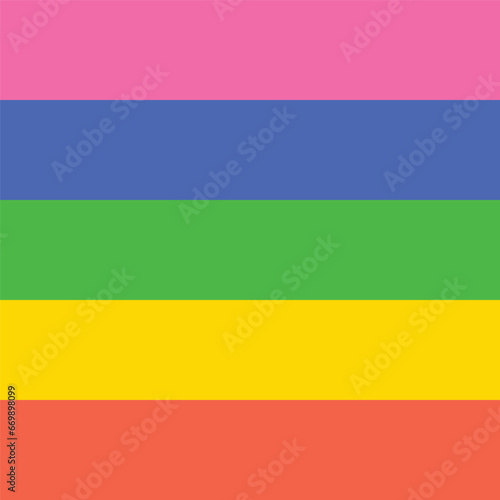 Five different vibrant and bold color palette vector illustration