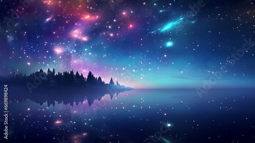 night sky glowing with iridescent deep space © Samuel