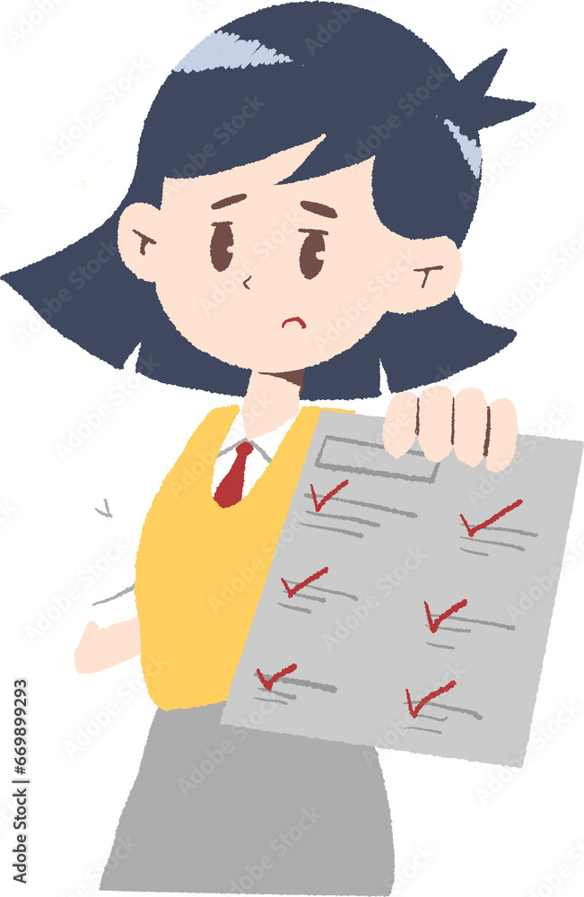 시험을 망친 여학생