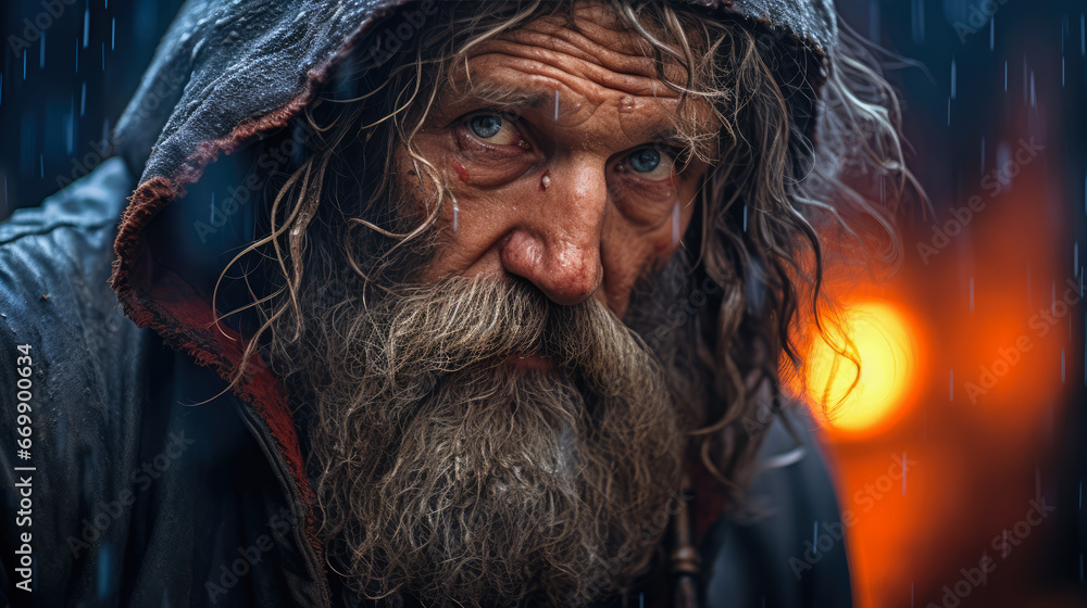 Portrait of Homeless Man