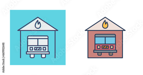 Fire Station Vector Icon