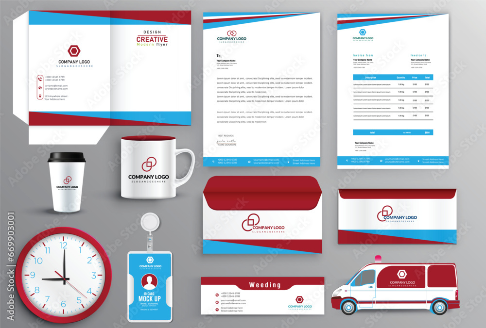stylish business stationery items set with Vector Design stylish business stationery items set with Vector Design