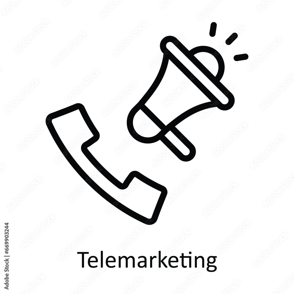 Telemarketing vector outline Design illustration. Symbol on White background EPS 10 File Telemarketing vector outline Design illustration. Symbol on White background EPS 10 File