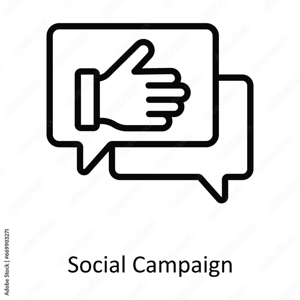 Social Campaign vector outline Design illustration. Symbol on White background EPS 10 File Social Campaign vector outline Design illustration. Symbol on White background EPS 10 File