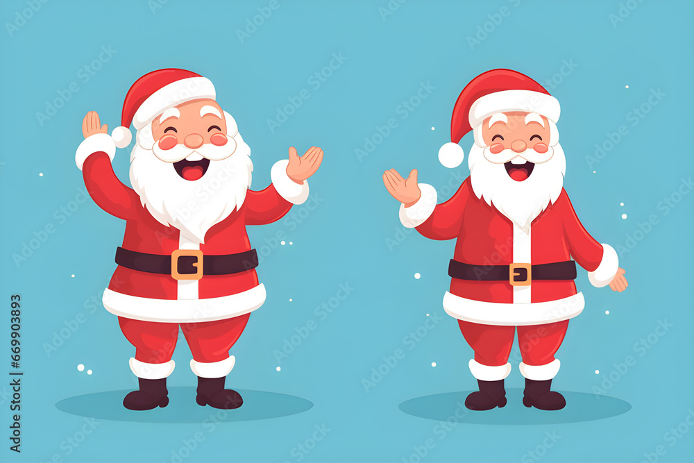 Variations of Flat Santa Claus Gestures in Character Design. Variations of Flat Santa Claus Gestures in Character Design.