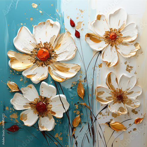 Beautiful blue and yellow spring flowers background