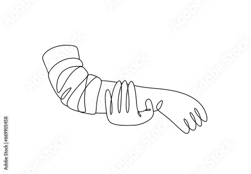 Gypsum. Hand. One line