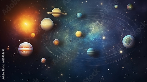 space planets, nebula and galaxie