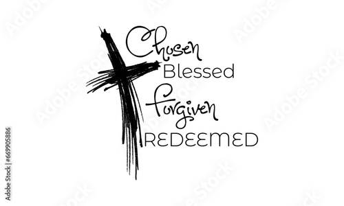 Christian faith, Jesus, the way, the truth, the life, typography for print or use as poster, card, flyer or T shirt
