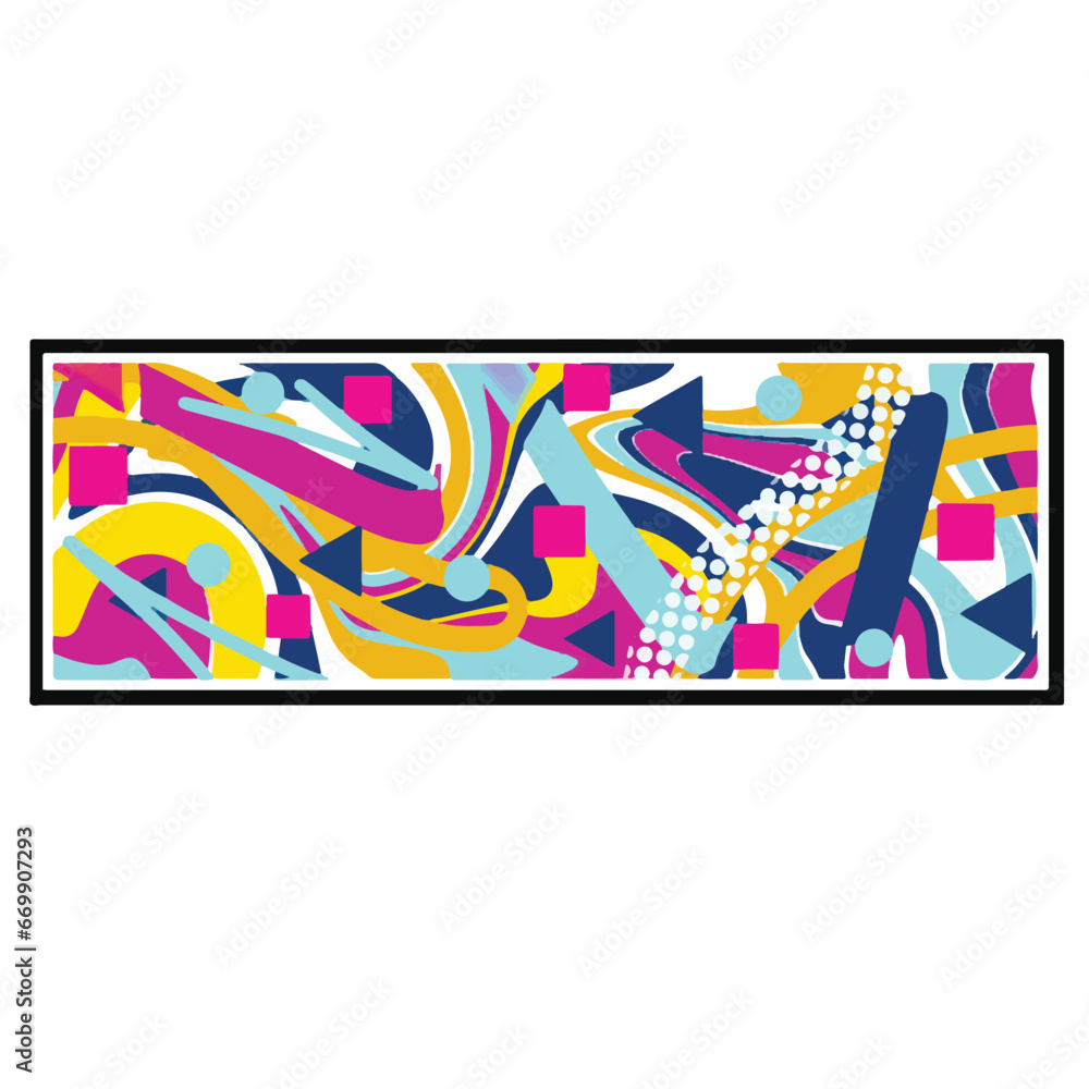 Fototapeta premium Abstract themed vector handwritten drawings with bright and colorful design art illustration style