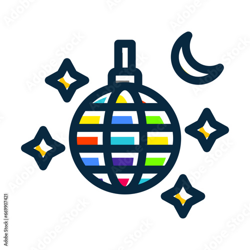 Nightlife Vector Thick Line Filled Colors Icon Design Vector Thick Line Filled Colors Icon Design