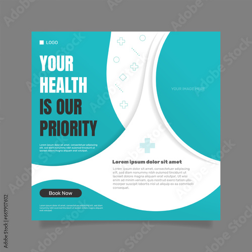 Medical healthcare social media post. - Vector.