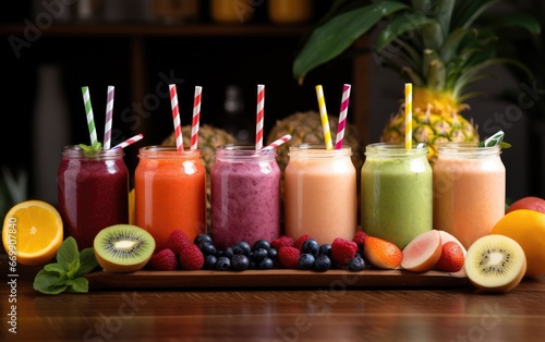 Artistic Straws in Fruit Smoothies