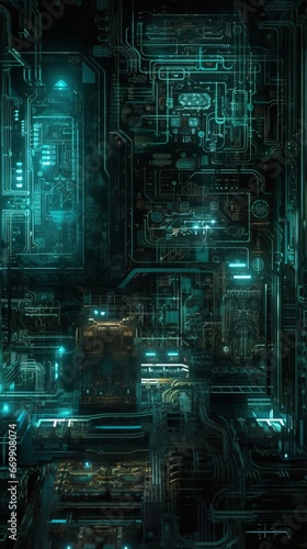 Futuristic circuitry screen saver