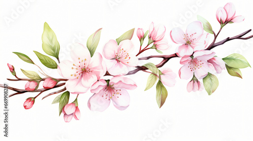 Apple Blossoms Watercolor Floral Elements © Daniel