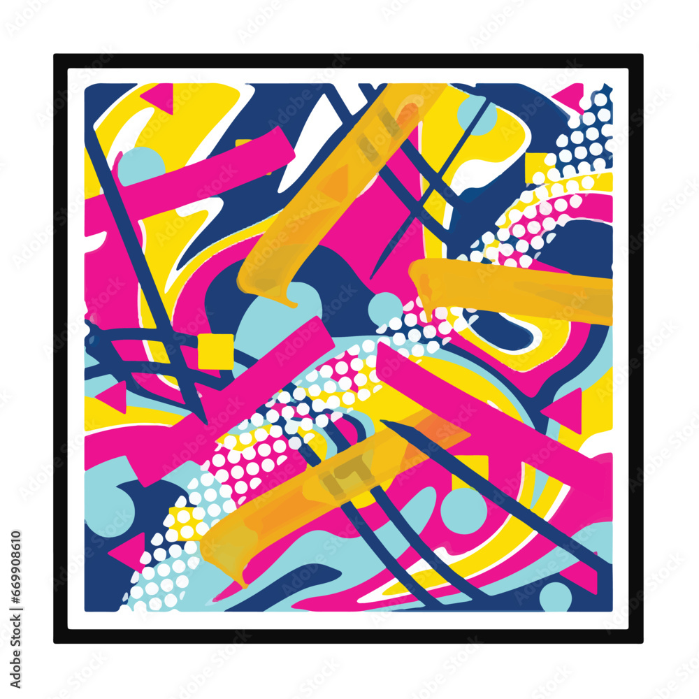 Abstract themed vector handwritten drawings with bright and colorful design art illustration style Abstract themed vector handwritten drawings with bright and colorful design art illustration style