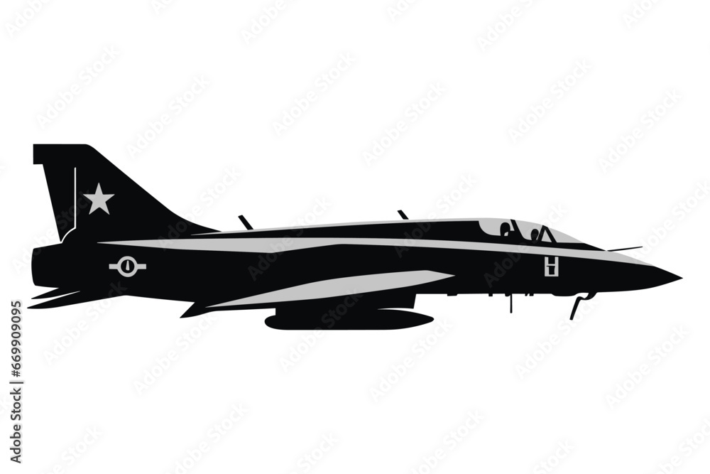 black silhouette of a jet fighter, fighter aircraft silhouette, the ...
