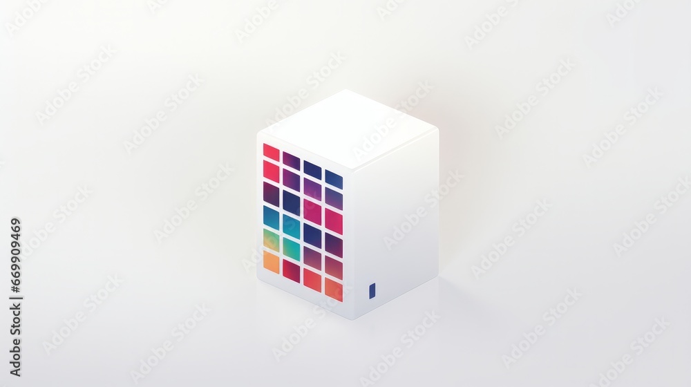 Minimalistic logo for a artificial intelligence, cogniftive service, that manages market reach and business impact analysis, based on a cube on a white board No arguments Minimalistic logo for a artificial intelligence, cogniftive service, that manages market reach and business impact analysis, based on a cube on a white board No arguments