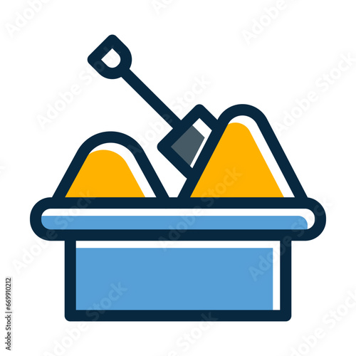Sandbox Vector Thick Line Filled Colors Icon Design Vector Thick Line Filled Colors Icon Design