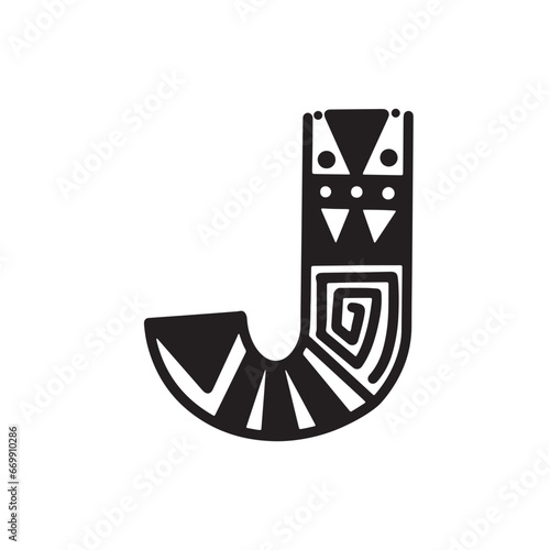 Graffiti aztec alphabet abjad A-Z in style handwriting art illustration design vector