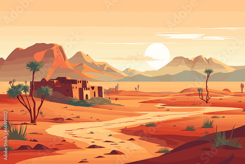 Niger flat art landscape illustration