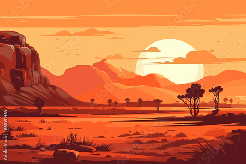 Niger flat art landscape illustration