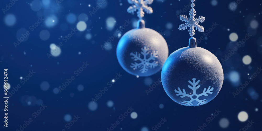 custom made wallpaper toronto digitalBlue Christmas balls on blurred blue background