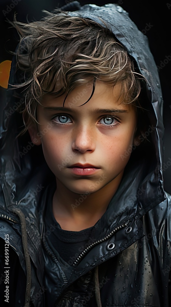 Crying sad children. Sad emotion illustration. Generative AI Crying sad children. Sad emotion illustration. Generative AI