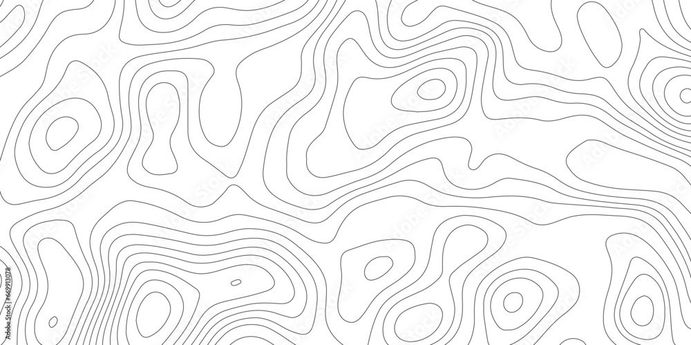 Topographic map background geographic line map with elevation assignments. Modern design with White background with topographic wavy pattern design.paper texture Imitation of a geographical map shades - obrazy, fototapety, plakaty 