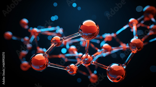 abstract molecule model ,science background , dna virus spiral ,polymer molecule,scientific photo