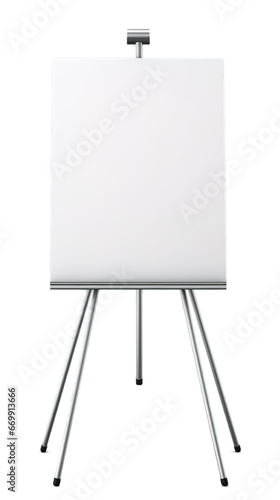 Easel sign mockup, white board, welcome sign isolated on transparent background, Generative ai.