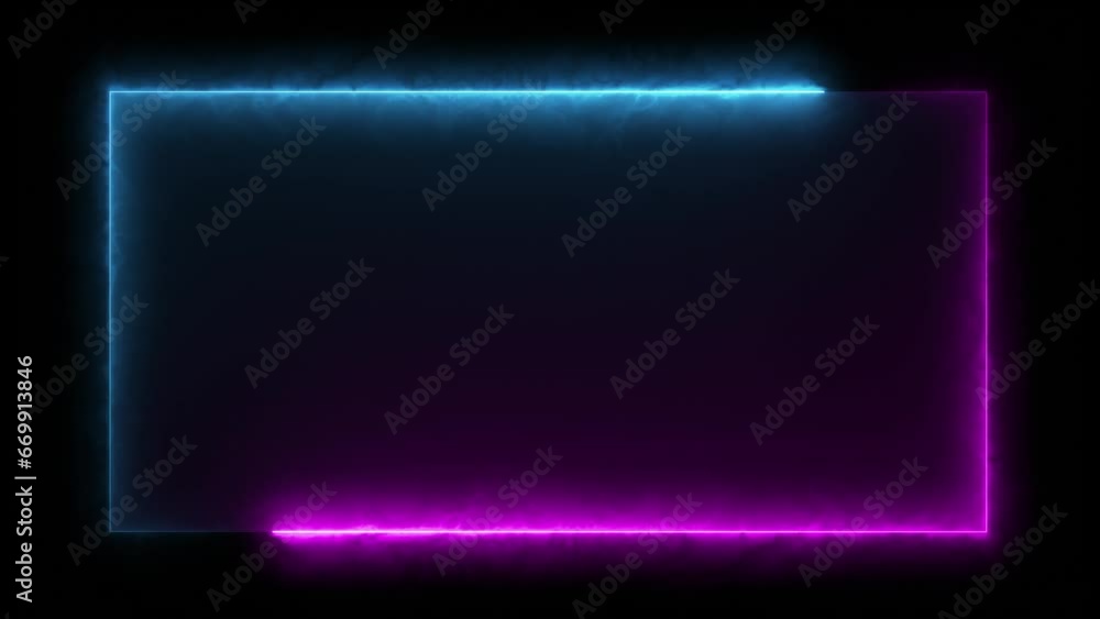 4K seamless loop animation of a purple and blue abstract motion background of two glowing lines in a rectangular shape. Concert visual vj loop 4K seamless loop animation of a purple and blue abstract motion background of two glowing lines in a rectangular shape. Concert visual vj loop