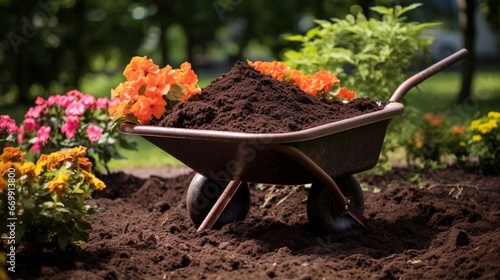 Wheelbarrow_with_components in garden