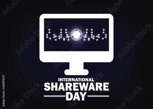 International Shareware Day. Holiday concept. Template for background, banner, card, poster with text inscription. Vector illustration.