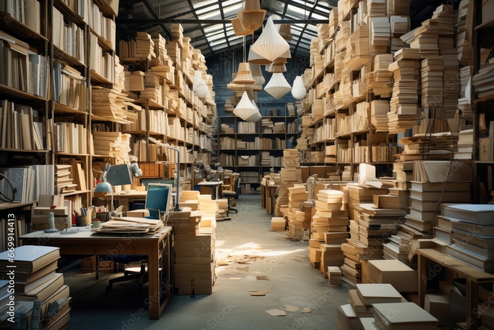 Obraz premium Document and paperwork file store. Generative AI