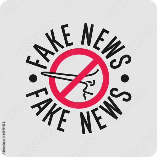 Fake news. Vector illustration. The image means deception and false information.