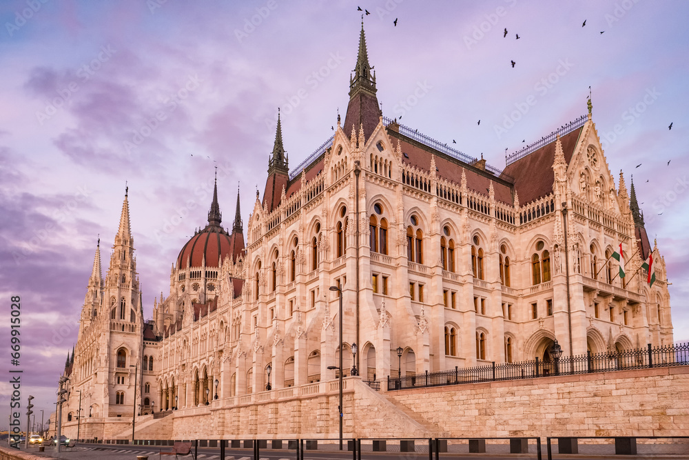 Budapest Parliament building in autumn, Hungary.