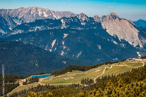 Alpine summer view at Mount Haermelekopf, Rosshuette, Seefeld, Tyrol, Austria