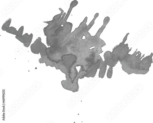 Vector Watercolor painted splatters. Hand drawn design elements isolated on white background.