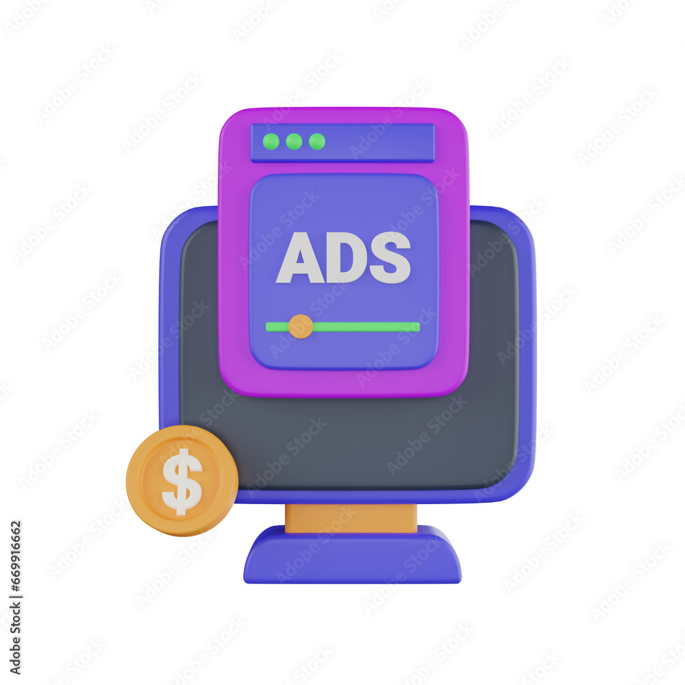 Ads 3d illustration Ads 3d illustration