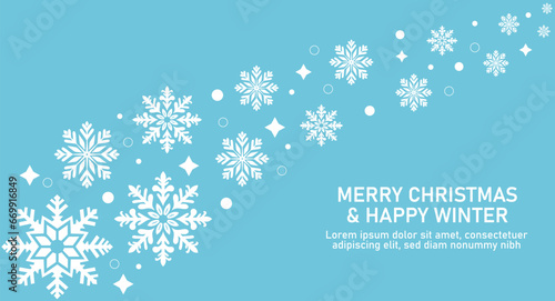 Christmas card with snowflakes. Snowflake background