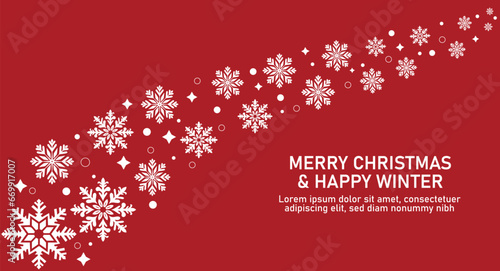 Christmas background with snowflake ribbon. Snowflake background