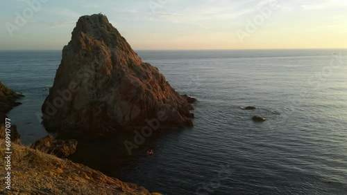 Rock Formation Of Cabo de Gata-Níjar Natural Park In Almería, Spain. Static Shot