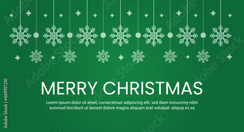 Merry Christmas card. Snowflake background