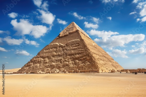 Pyramid of Khafre in Giza  Cairo  Egypt  The Great Pyramid of Khafre or Pyramid of Khafre in Giza  Egypt  AI Generated