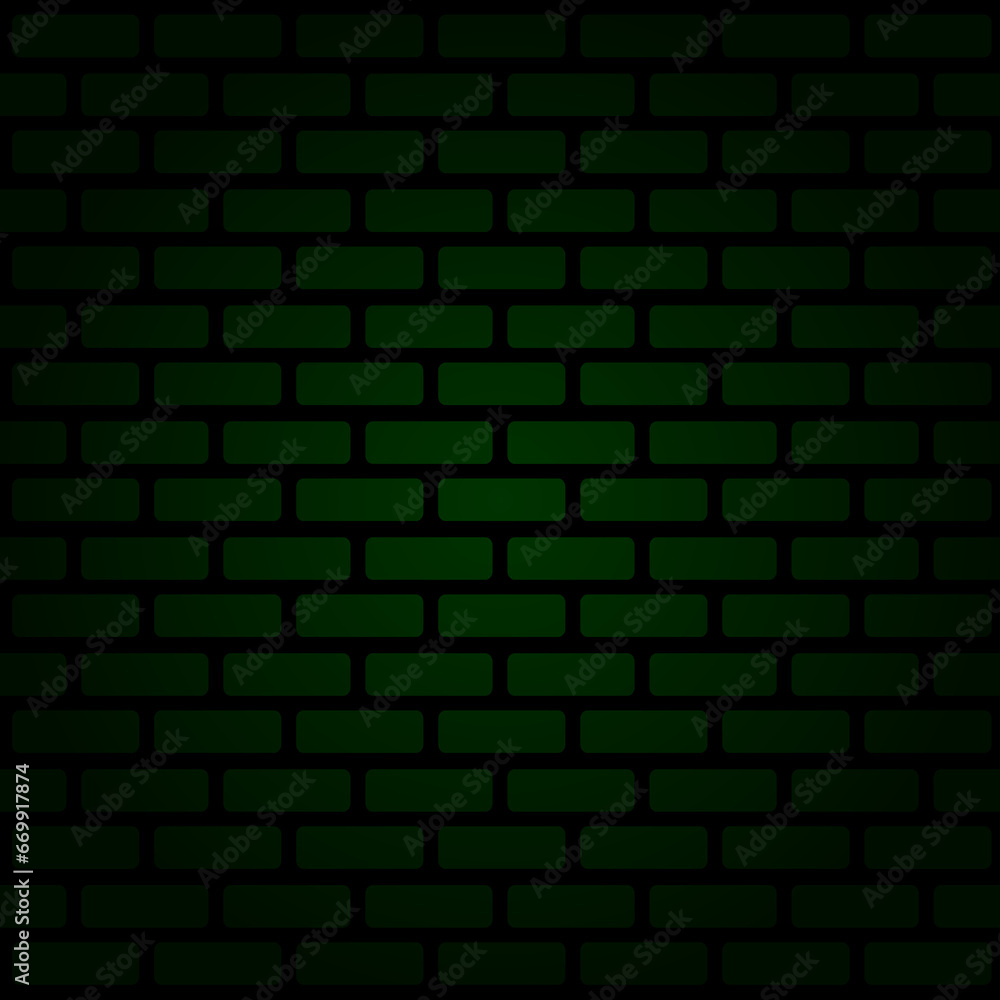 Green brick wall texture, background illustration Green brick wall texture, background illustration